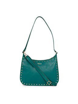 Saint G - Green Leather Structured Shoulder Bag with Detachable Strap