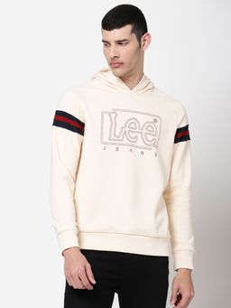 Lee - Men Cream Graphic Hoodie