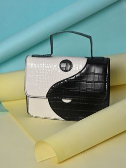 Haute Sauce - Multi-Color Colour Blocked Pu Structured Handheld Bag