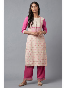 W - Pink Geometric Kurta