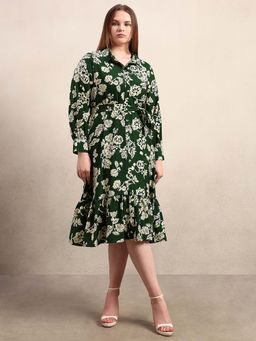 VERO MODA - Curve Floral Belted Midaxi Dress with Belt