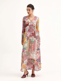 RAREISM - Printed Fit and Flare Maxi Dress