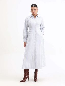 RAREISM - Striped A-Line Shirt Dress