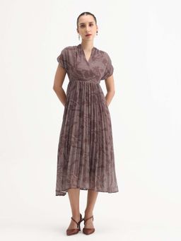 RAREISM - Printed Pleated Midi Dress