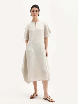 RAREISM - Solid Linen Draped Dress