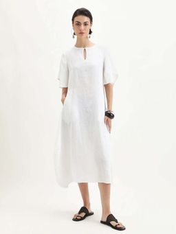 RAREISM - Solid Linen Draped Dress