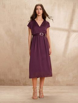 U.S. POLO ASSN. - Wrap Midi Dress with Belt