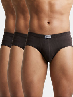 Jockey - 8035 Men Super Combed Cotton Solid Brief - Brown (Pack of 3)