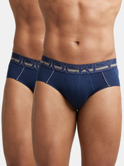 Jockey - US14 Men Super Combed Cotton Solid Brief - Navy (Pack of 2)