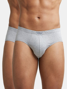 Jockey - 8035 Men Super Combed Cotton Solid Brief - Grey Melange (Pack of 2)
