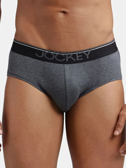 Jockey - 8037 Men Super Combed Cotton Solid Brief - Charcoal Melange