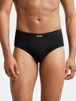 Jockey - 1009 Men Super Combed Cotton Rib Solid Brief - Black