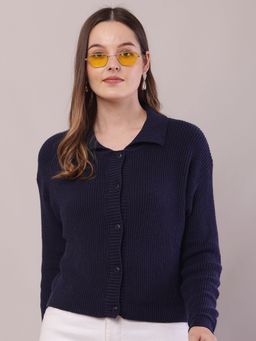 NOBARR - Women Blue Solid Cardigan