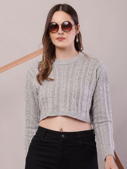NOBARR - Women Grey Solid Sweater