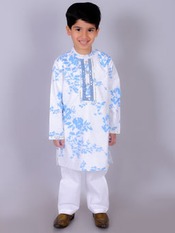 Lil Drama - Ethnic Boys White Kurta with Pant (Set of 2)