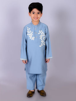 Lil Drama - Ethnic Boys Blue Kurta with Pant (Set of 2)