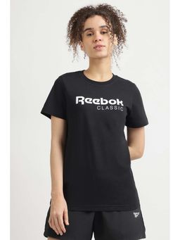 Reebok - Women Black Solid T-Shirt