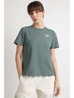 Reebok - Women Green Solid T-Shirt