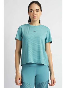 Reebok - Women Blue Striped T-Shirt