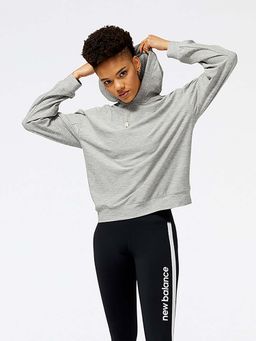 New Balance - Women Grey Solid Athletic Hoodie