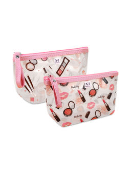 NFI Essentials - Pu Printed Makeup Pouch For Women Set Of 2