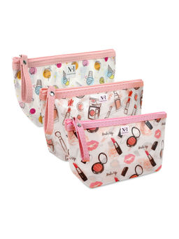 NFI Essentials - Pu Printed Makeup Pouch For Women Set Of 3