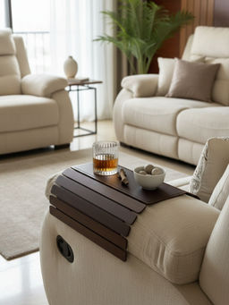 Mason Home - Dark Brown Elm Sofa Armrest Tray