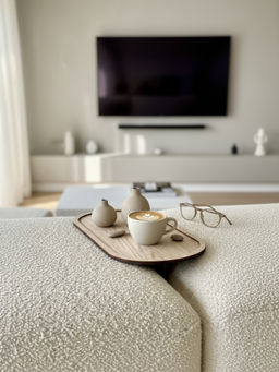 Mason Home - Beige Oval Elm Sofa Tray