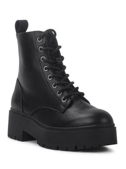 London Rag - Solid Black Lace-up Boots