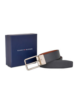 Tommy Hilfiger - Navy and Tan Millville Men Reversible Leather Belt - 80cm