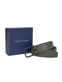 Tommy Hilfiger - Olive and Black Millville Men Reversible Leather Belt - 80cm