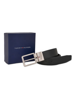 Tommy Hilfiger - Black Pegville Men Reversible Leather Belt - 80cm