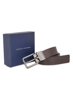 Tommy Hilfiger - Brown and Navy Blue Woodside Men Reversible Leather Belt - 80cm