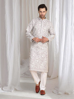 Aham-Vayam - Aham Flora Thread Embroidered Kurta