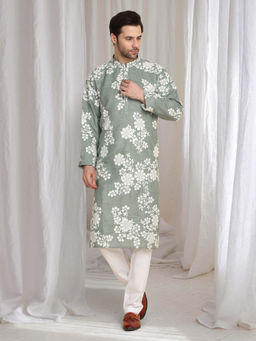Aham-Vayam - Aham Gulistaan Thread Embroidered Kurta