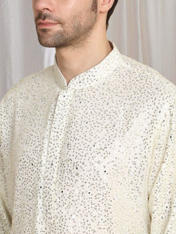 Aham-Vayam - Sequin Ombre Embroidered Kurta With Dupatta