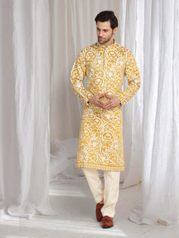 Aham-Vayam - Aham Flora Thread Embroidered Kurta