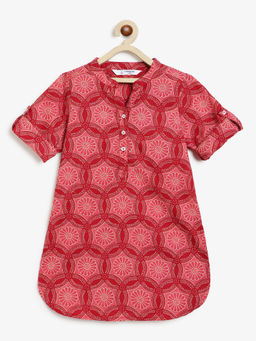 Campana - Girls Urvashi Pure Cotton Floral Circles Print Kurta