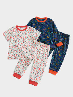 Keebee Organics - Multi-Color Organic Cotton Crew Neck Tops With Pyjama ( Pack Of 2 )