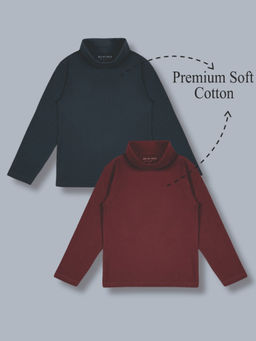 PLUM TREE - Boys Premium Soft cotton full sleeve Turtle neck T-shirts ( pack of 2 )