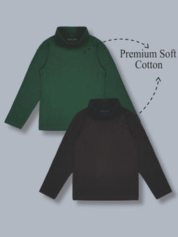 PLUM TREE - Boys Premium Soft cotton full sleeve Turtle neck T-shirts ( pack of 2 )