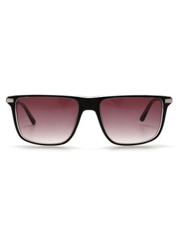 Calvin Klein - Modified Rectangle Sunglasses with Maroon Lens for Men