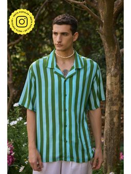 The Clothing Factory - Vibrant Green-Striped Shirt