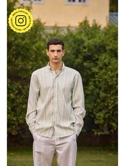 The Clothing Factory - Men Green Striped Shirt