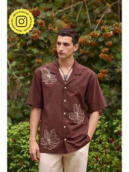 The Clothing Factory - Earthy Brown Embroidered Shirt