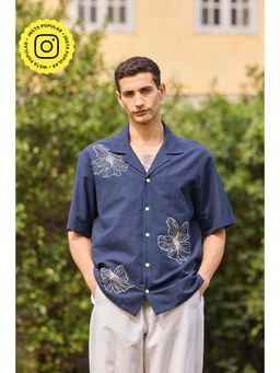 The Clothing Factory - Midnight Blue Embroidered Shirt