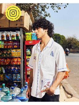 The Clothing Factory - Seafood Soiree Summer Off White Shirt