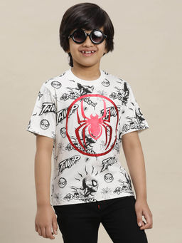 Kidsville - Spiderman Printed Regular Fit T-Shirt For Boys