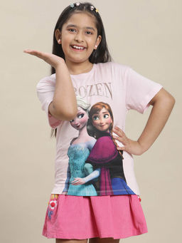 Kidsville - Frozen Printed Regular Fit T-Shirt For Girls