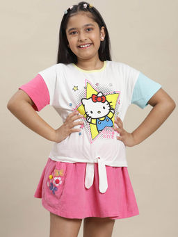Kidsville - Hello Kitty Printed Regular Fit T-Shirt For Girls